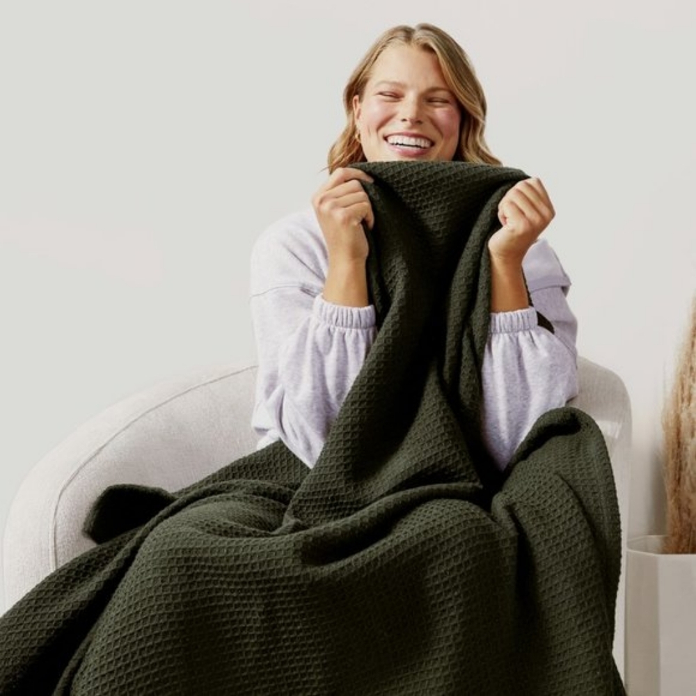 Arhaus Waffle Knit Throw